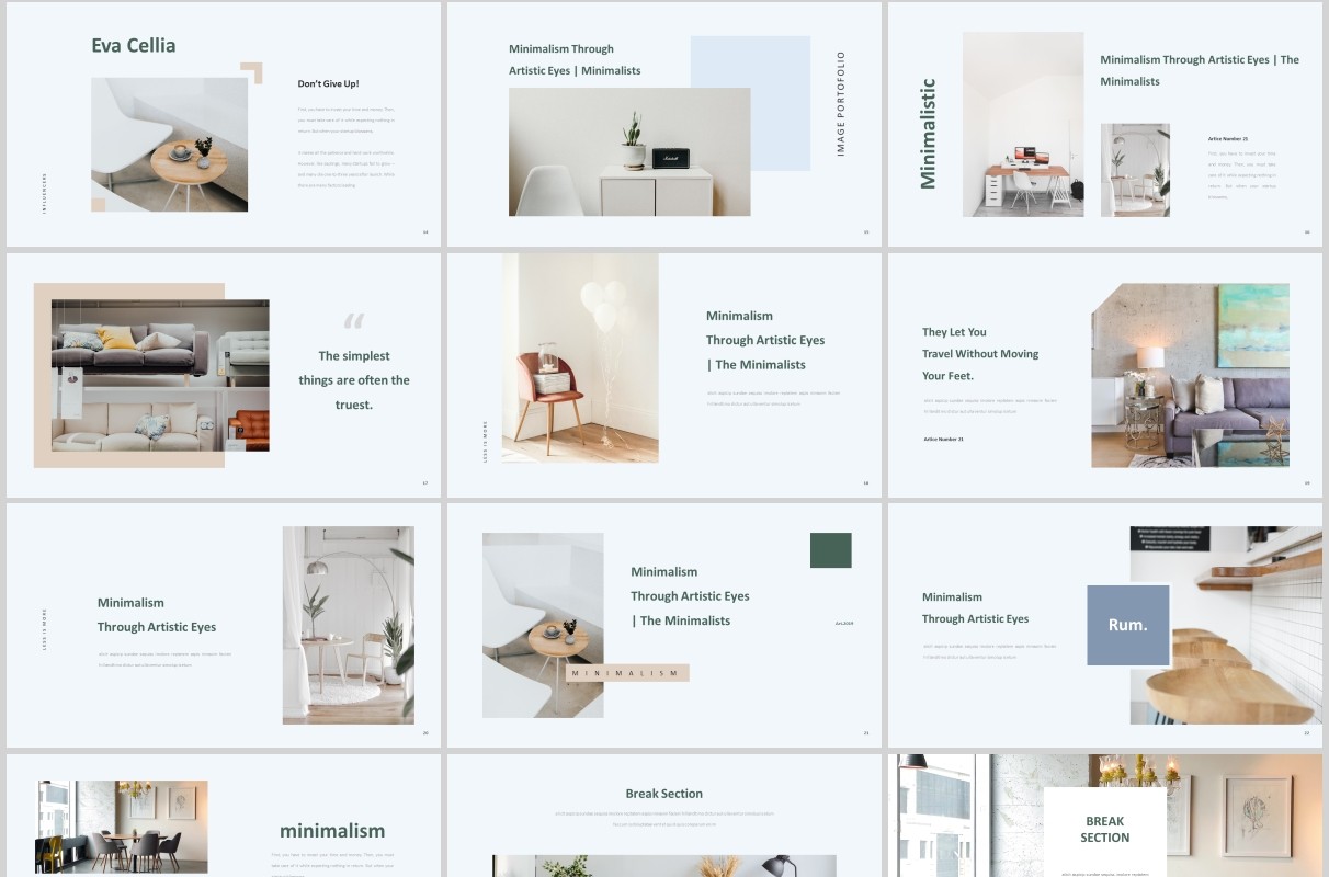室内设计PPT图片版式排版模板Mular Powerpoint Template