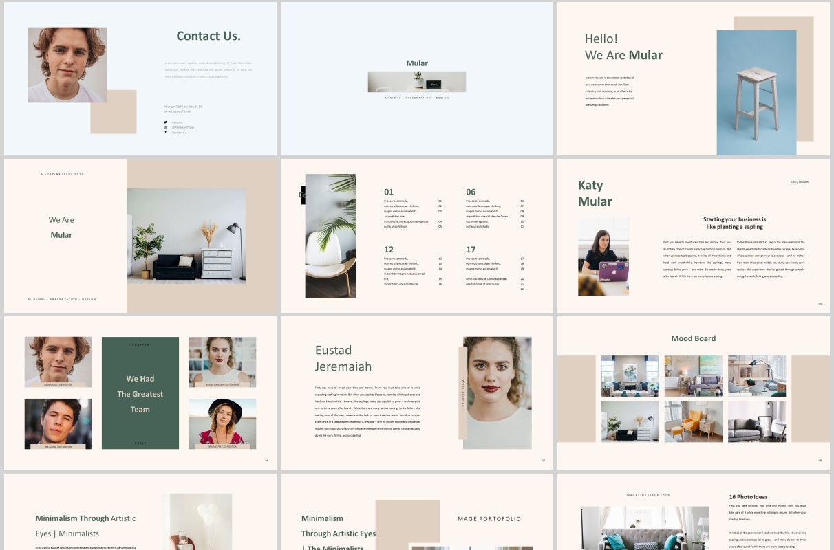 室内设计PPT图片版式排版模板Mular Powerpoint Template