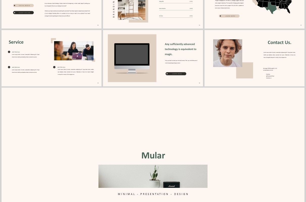室内设计PPT图片版式排版模板Mular Powerpoint Template