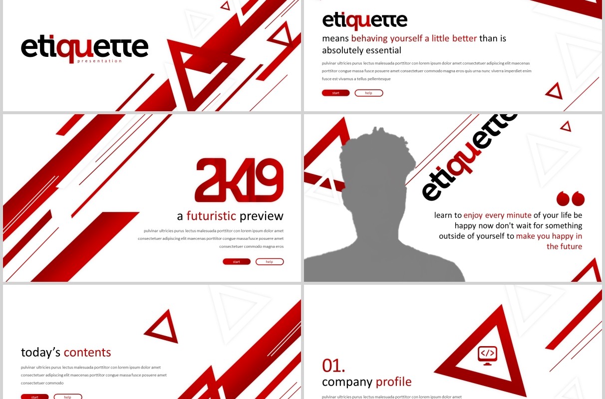 商务礼仪PPT模板版式幻灯片展示Etiquette Powerpoint Template