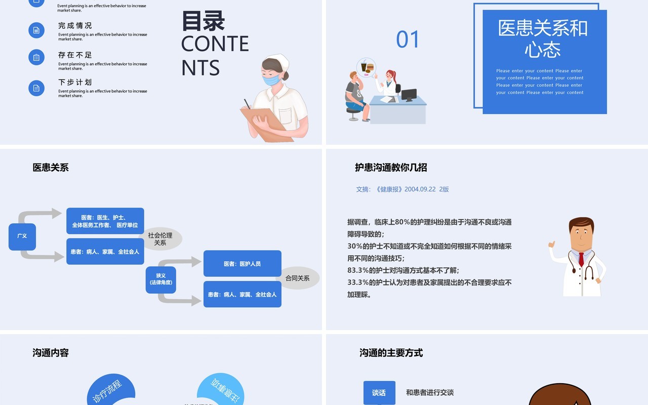 简约医院医患沟通技巧培训PPT模板