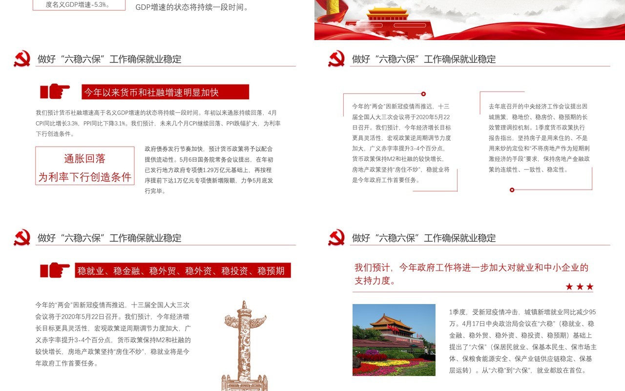 2020年两会政府工作报告党建PPT模板