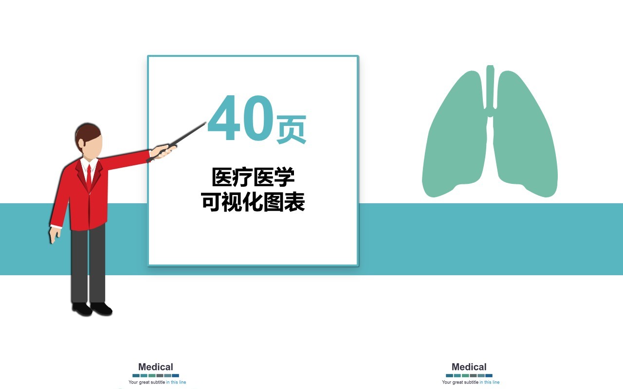 40页医疗医学可视化图表PPT模板