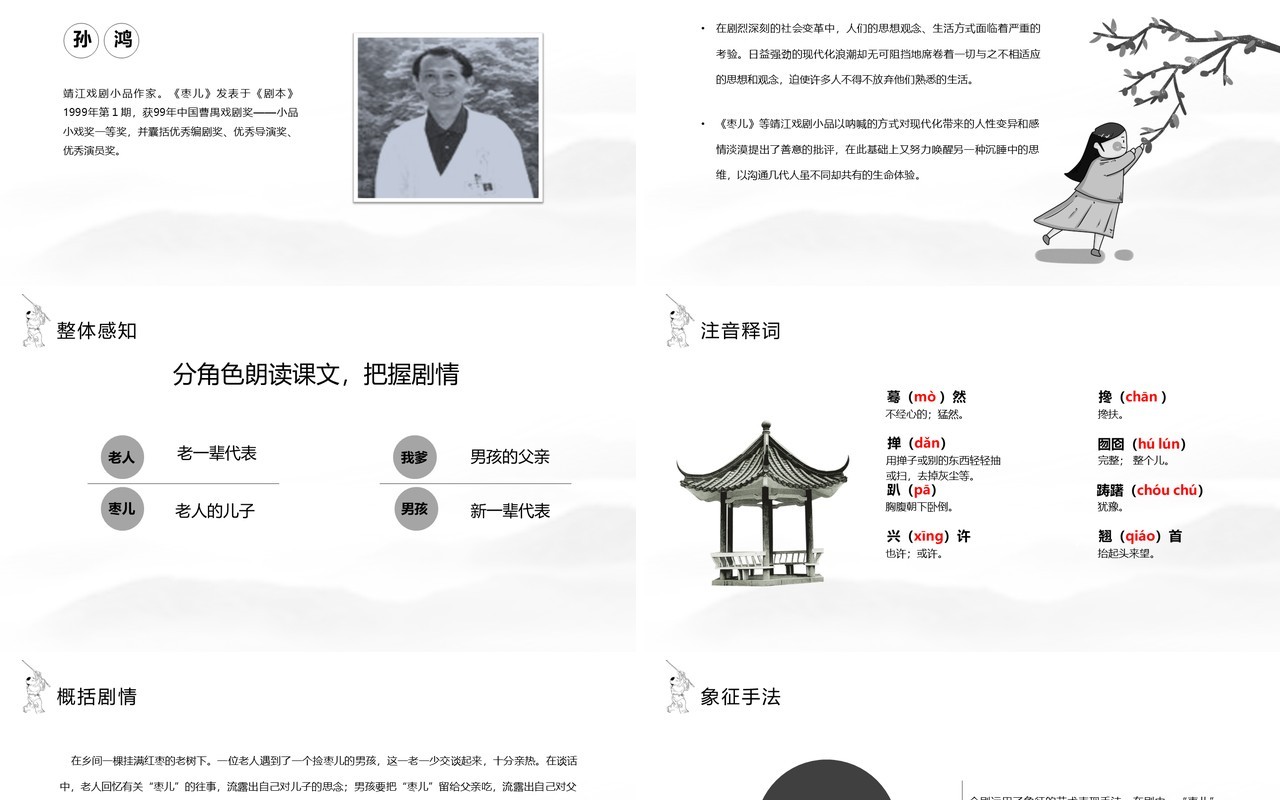 部编版九年级语文下册枣儿课件PPT模板