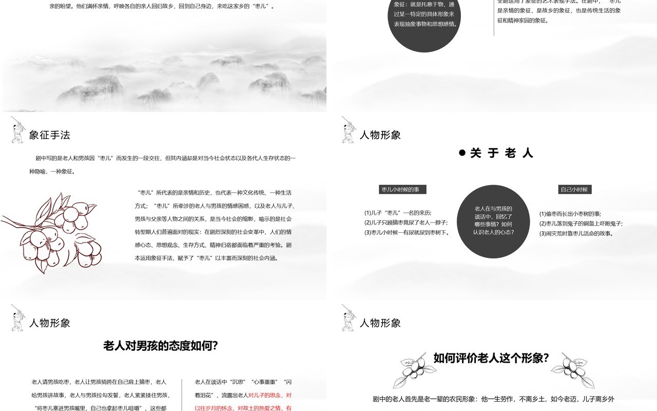 部编版九年级语文下册枣儿课件PPT模板