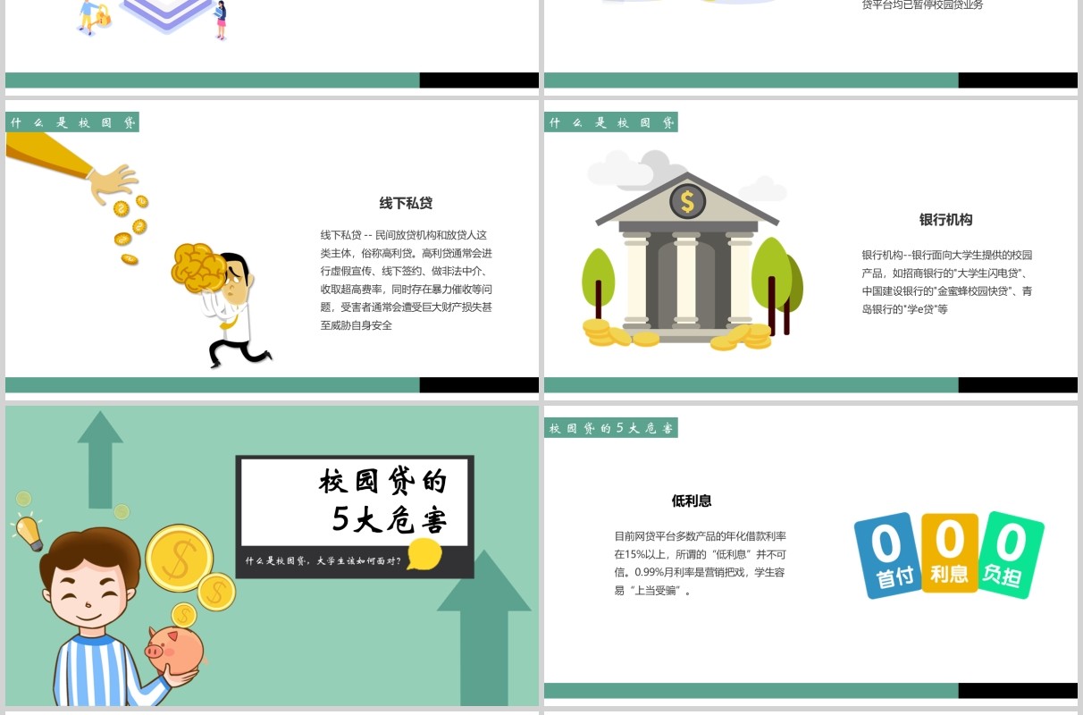 如何拒绝校园贷大学生网络安全教育课件PPT模板