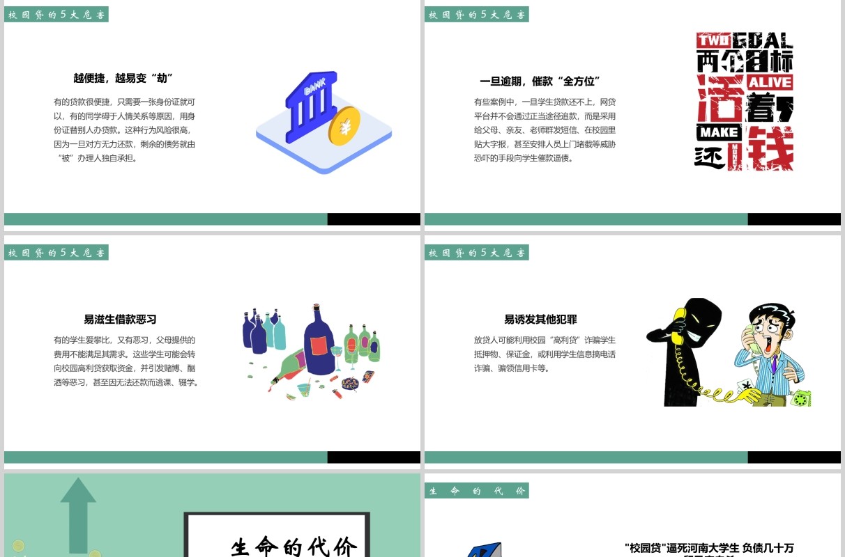 如何拒绝校园贷大学生网络安全教育课件PPT模板