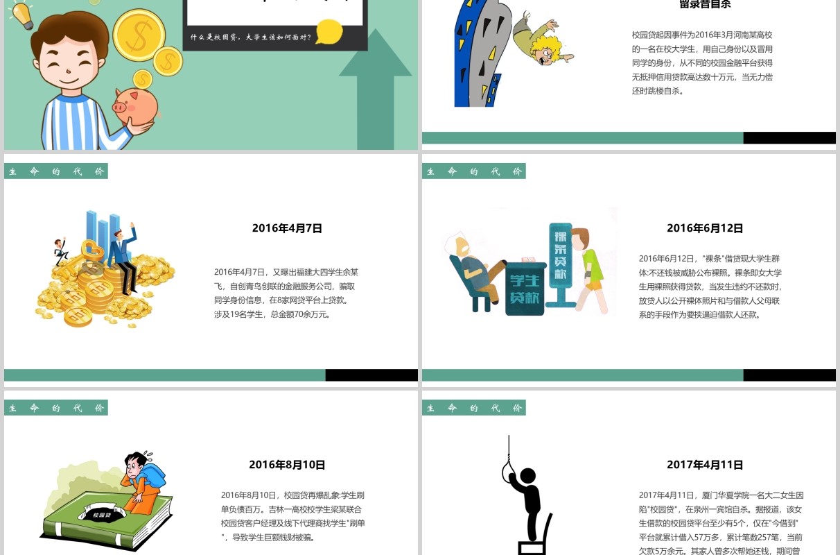 如何拒绝校园贷大学生网络安全教育课件PPT模板