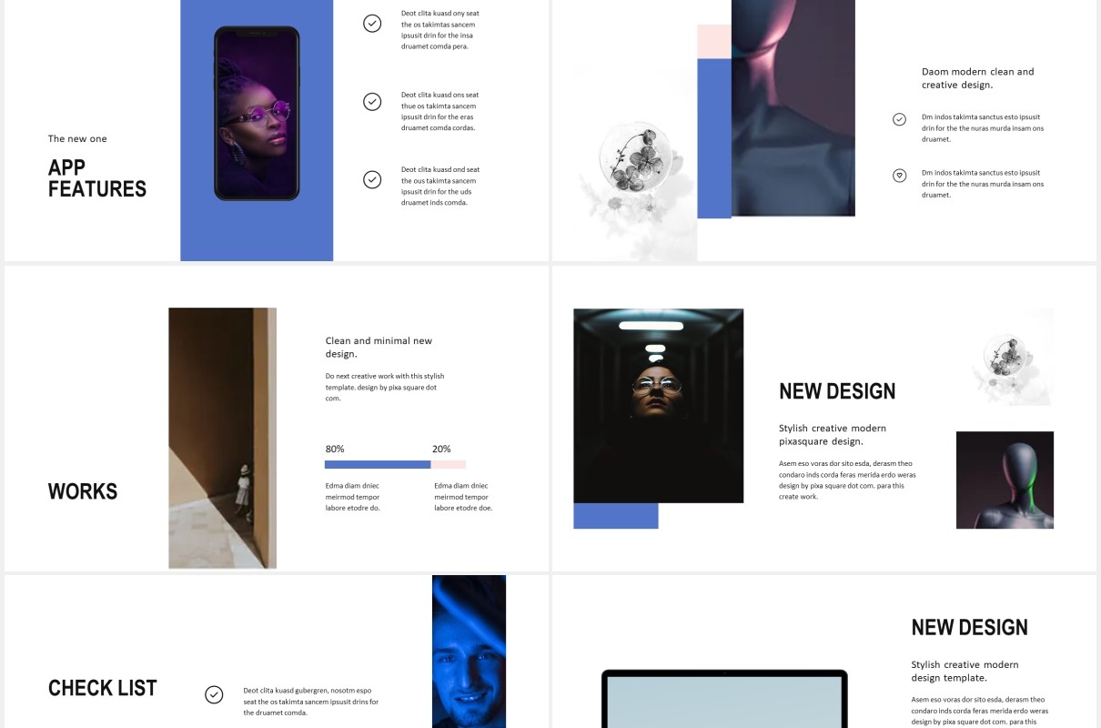 简约个人作品集图文展示PPT模板POLA - Powerpoint Design Template