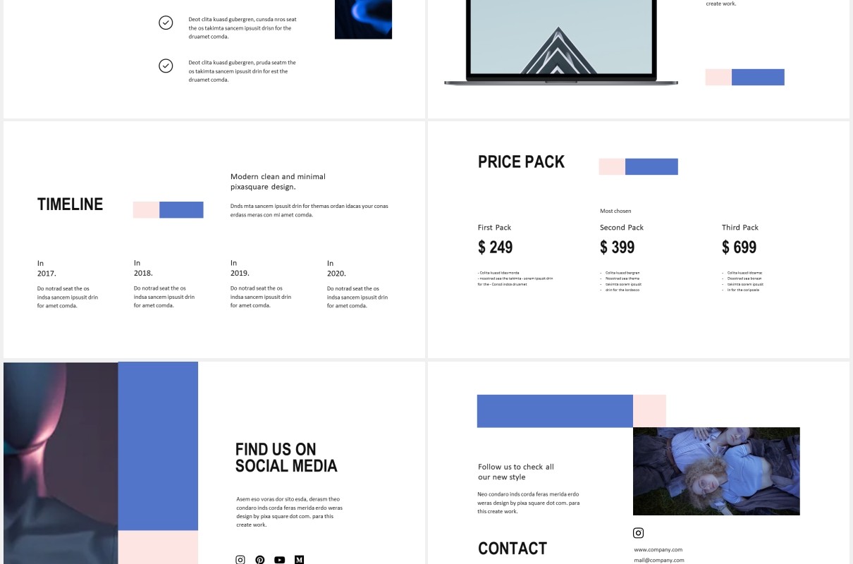 简约个人作品集图文展示PPT模板POLA - Powerpoint Design Template