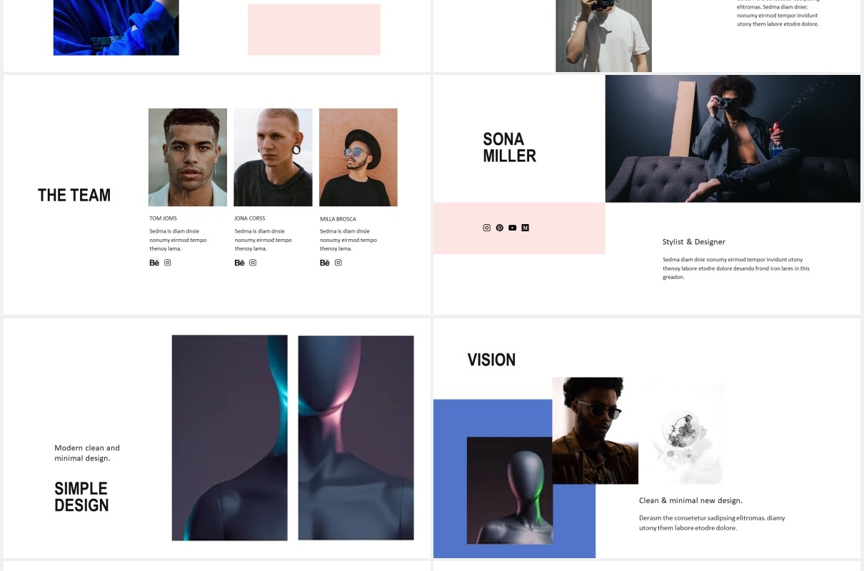 简约个人作品集图文展示PPT模板POLA - Powerpoint Design Template