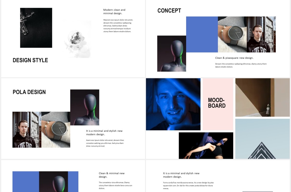 简约个人作品集图文展示PPT模板POLA - Powerpoint Design Template