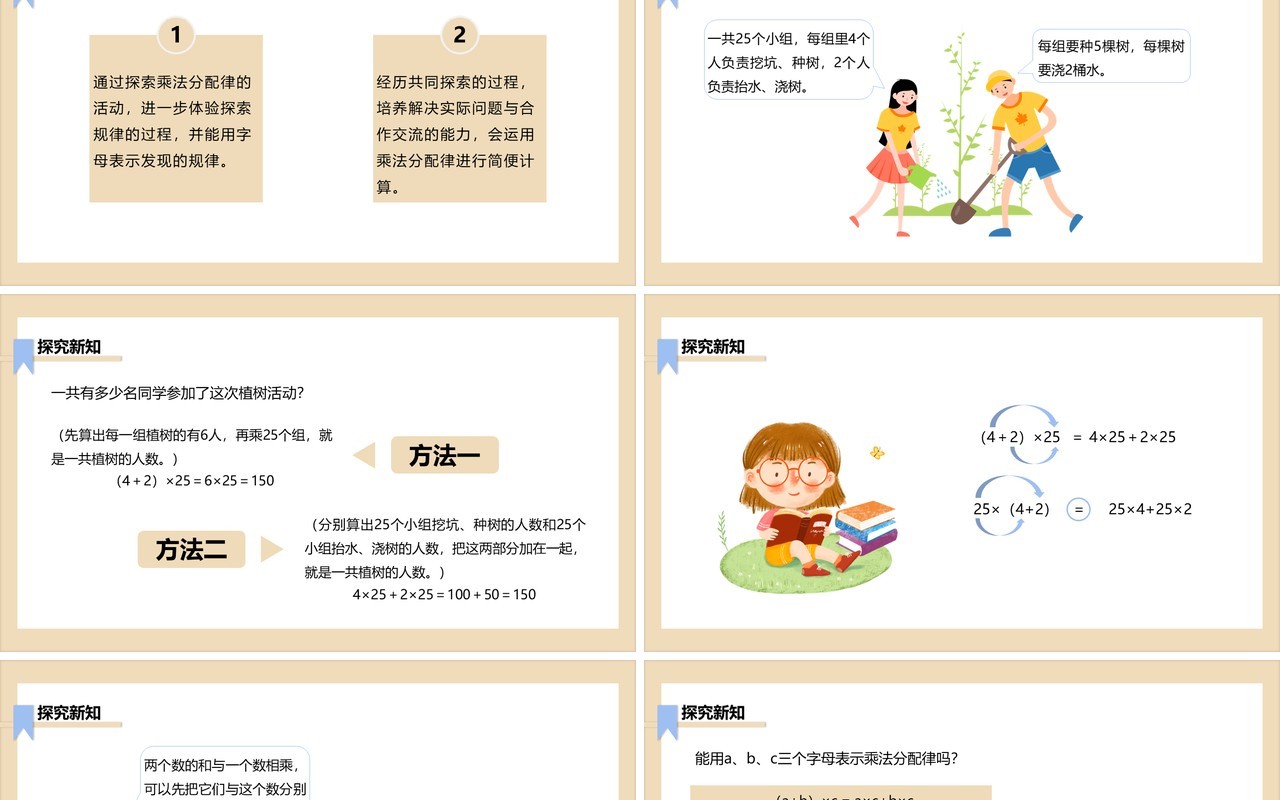 部编版四年级数学下册乘法运算定律课件PPT模板