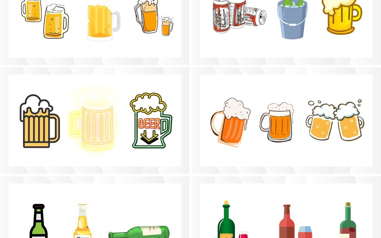 啤酒红酒元素PPT素材合集