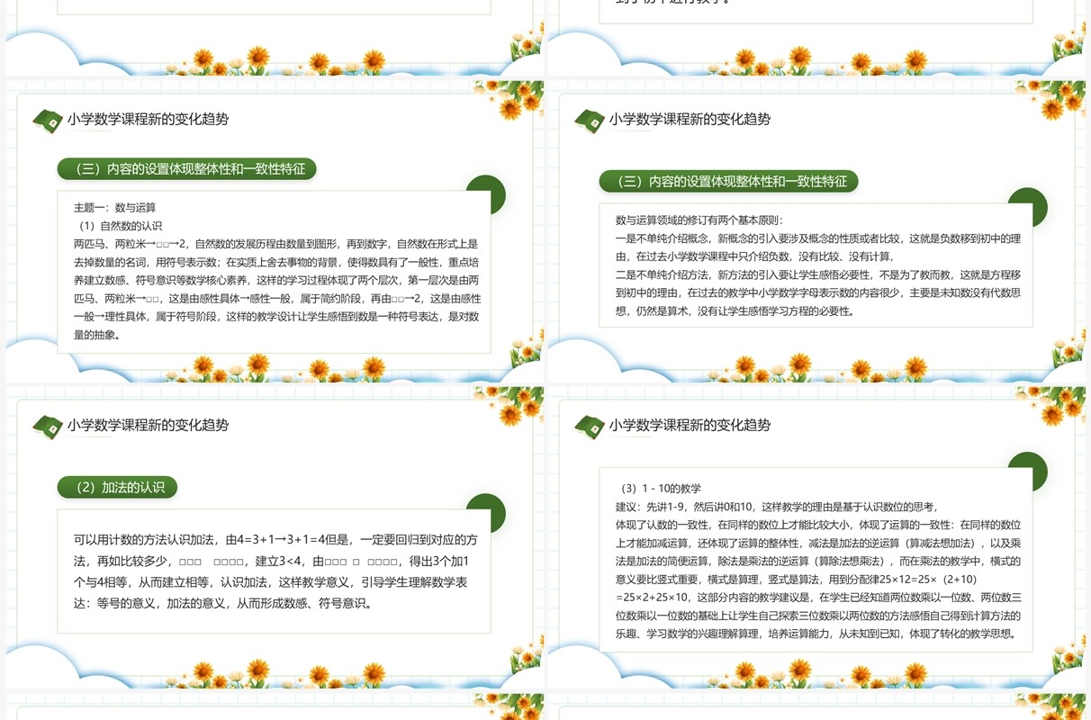 绿色卡通风义务教育数学新课程标准PPT模板