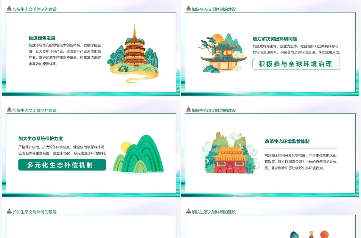 绿水青山就是金山银山如何建设美丽中国动态PPT模板