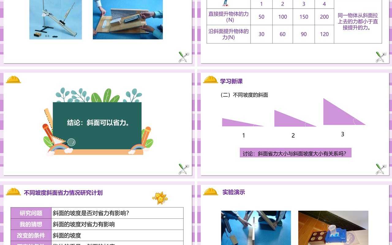 教科版六年级科学上册斜面的作用PPT模板