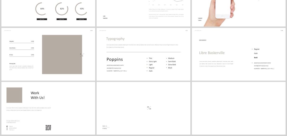 时尚服装设计展示PPT图片占位符版式模板Cherios Powerpoint