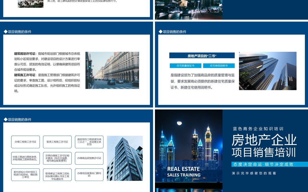 房地产企业项目销售培训动态PPT模板