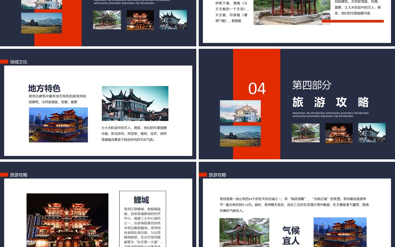 泉州印象城市介绍旅游推介动态PPT模板