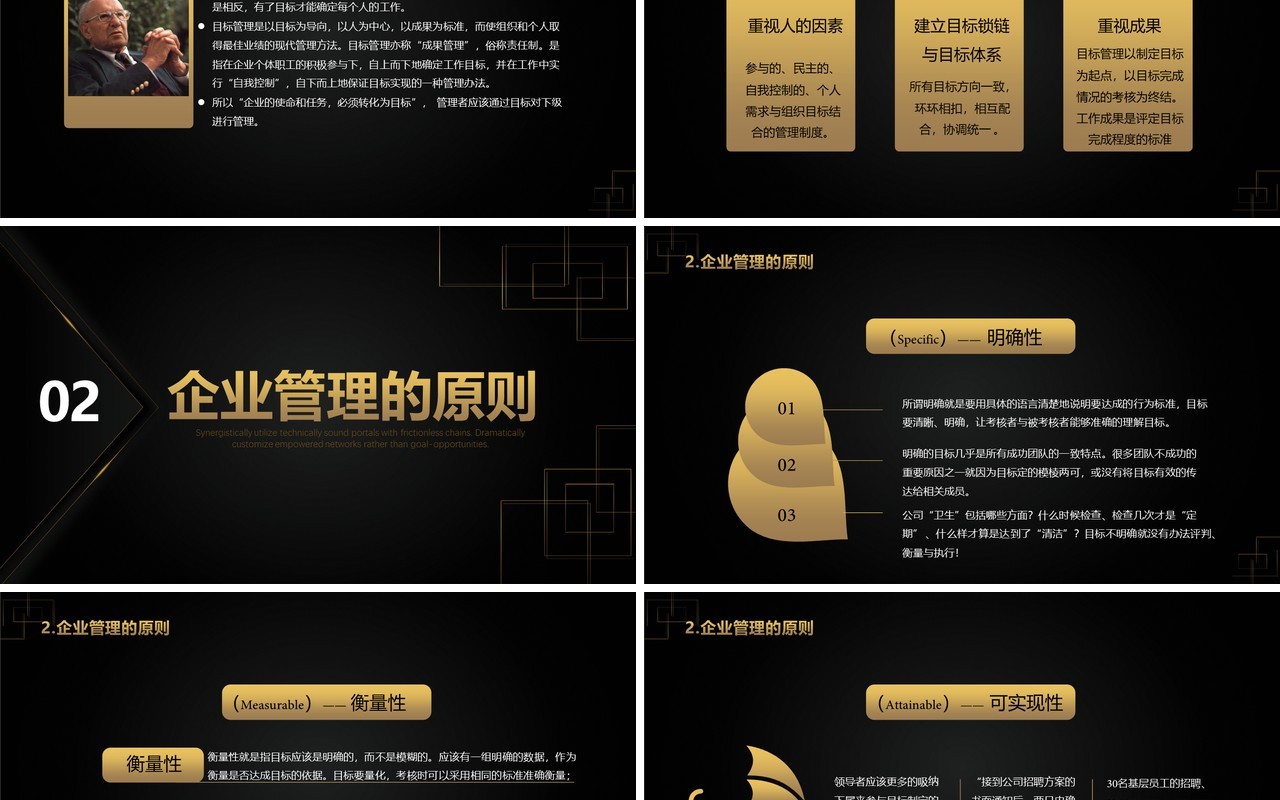 黑金色企业管理基础知识培训PPT模板