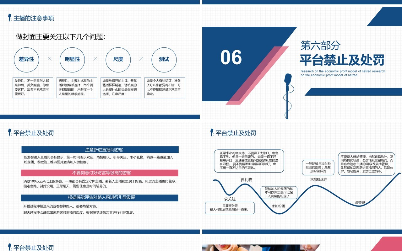 互联网电商网红直播经济盈利模式研究培训PPT模板