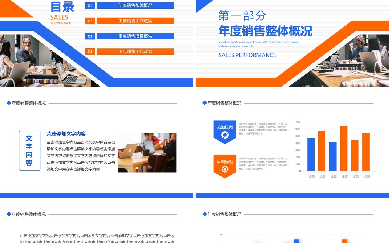 企业年度销售业绩工作报告动态PPT模板
