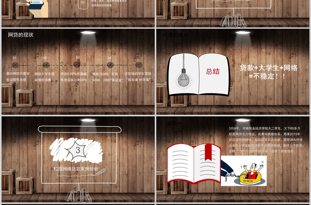 远离校园网贷大学生网络安全教育课件PPT主题班会模板