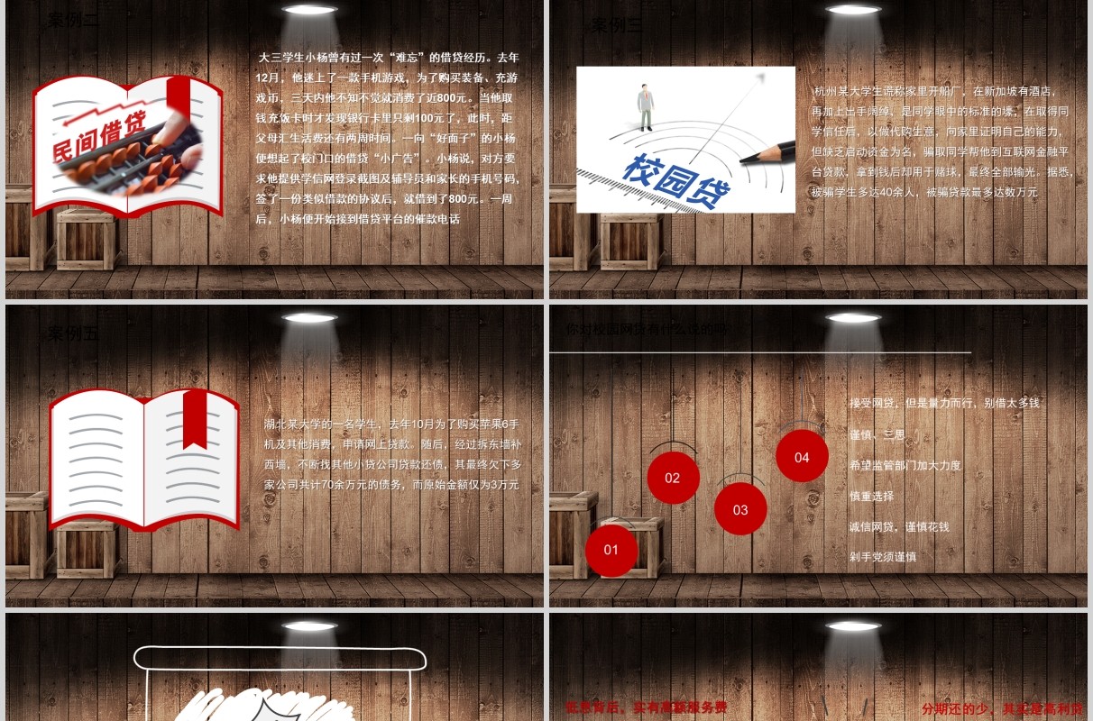 远离校园网贷大学生网络安全教育课件PPT主题班会模板