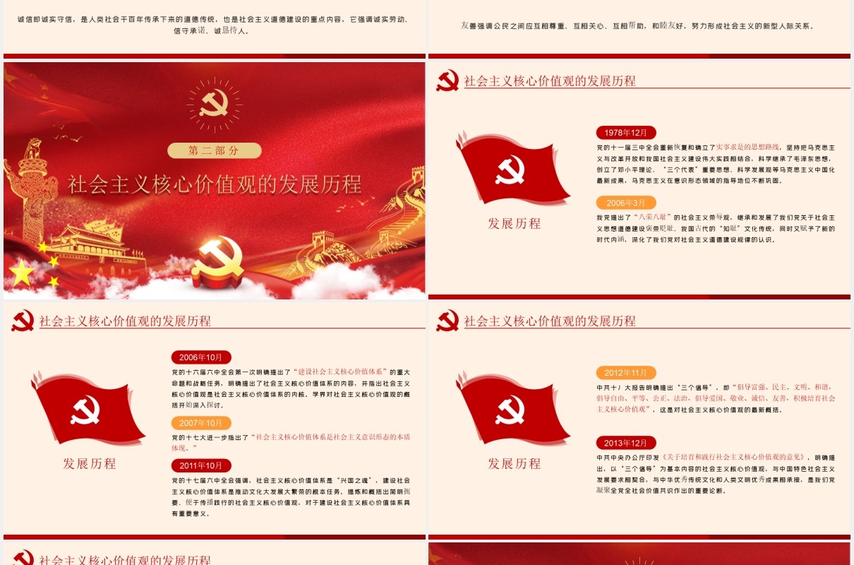 不忘初心学习贯彻社会主义核心价值观党课PPT模板