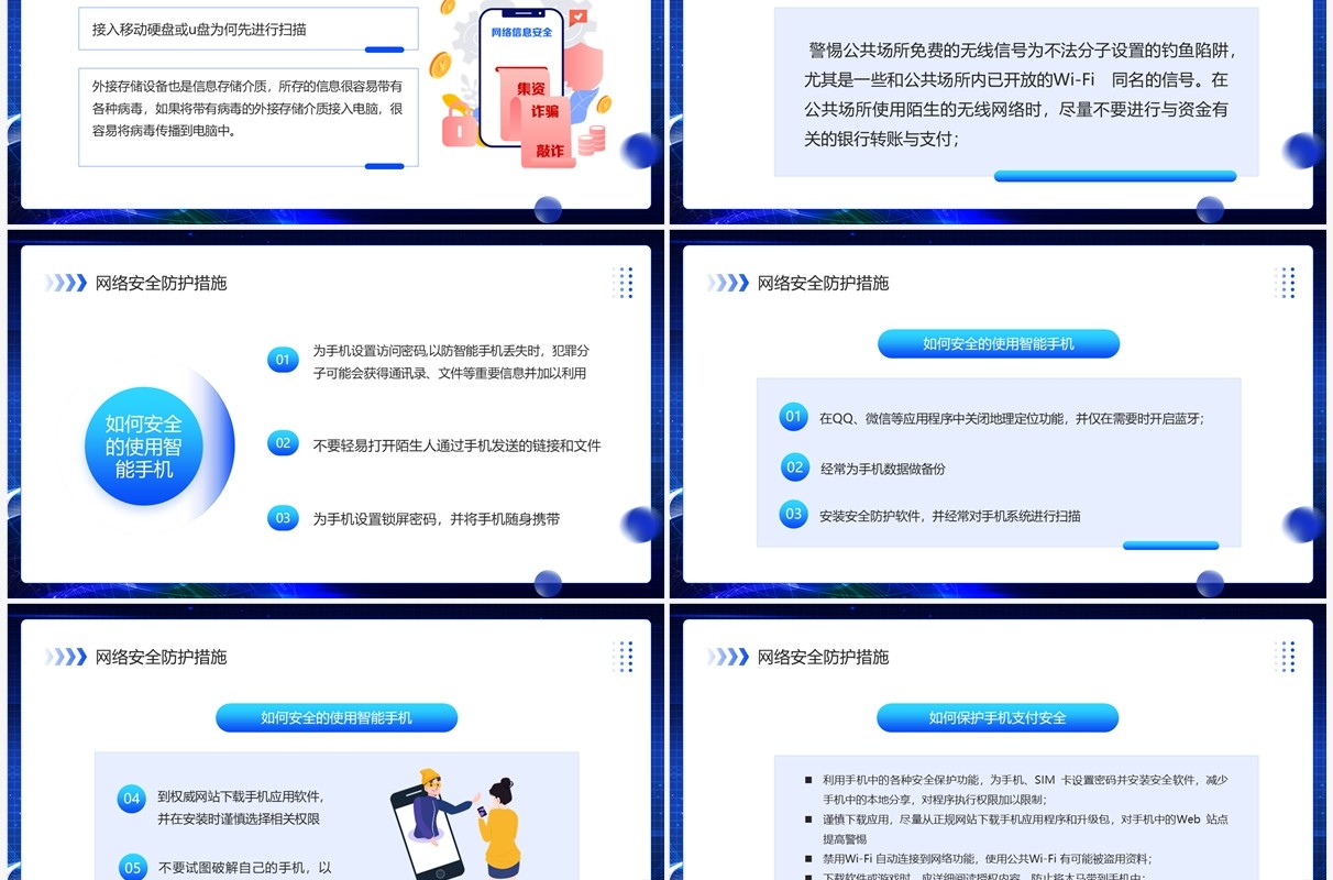蓝色科技风国家网络安全宣传周PPT模板