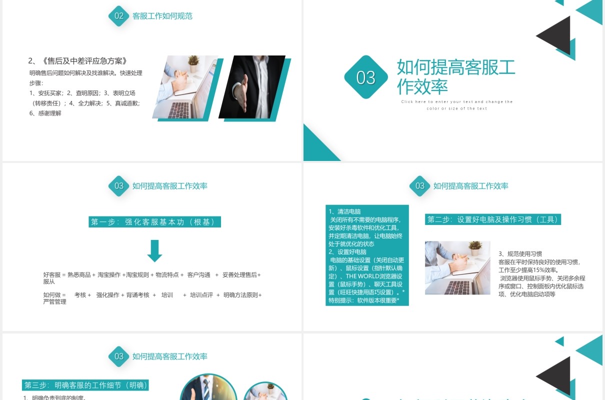 蓝色简约如何打造金牌客服团队销售管理培训PPT模板