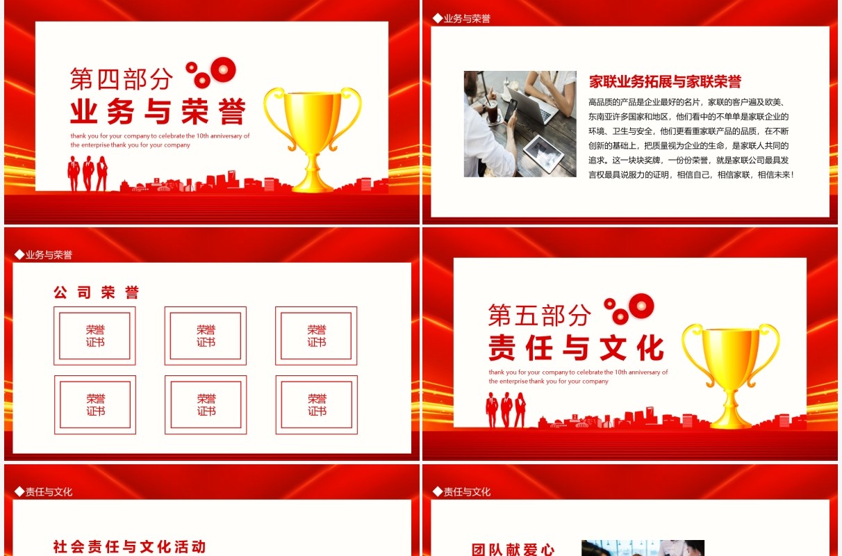辉煌10周年感谢有你一路相伴庆祝企业集团成立十周年动态PPT模板