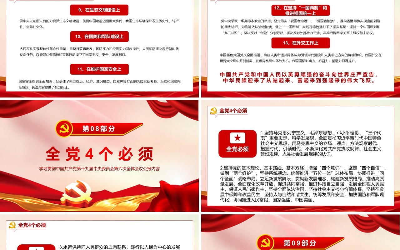 数览十九届六中全会PPT动态模板