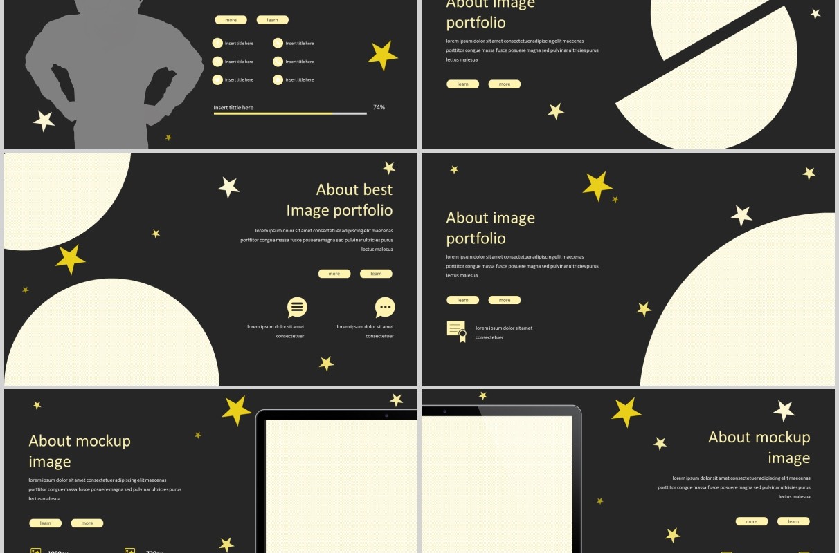 星月深色创意通用PPT模板版式设计Stockun Powerpoint Template