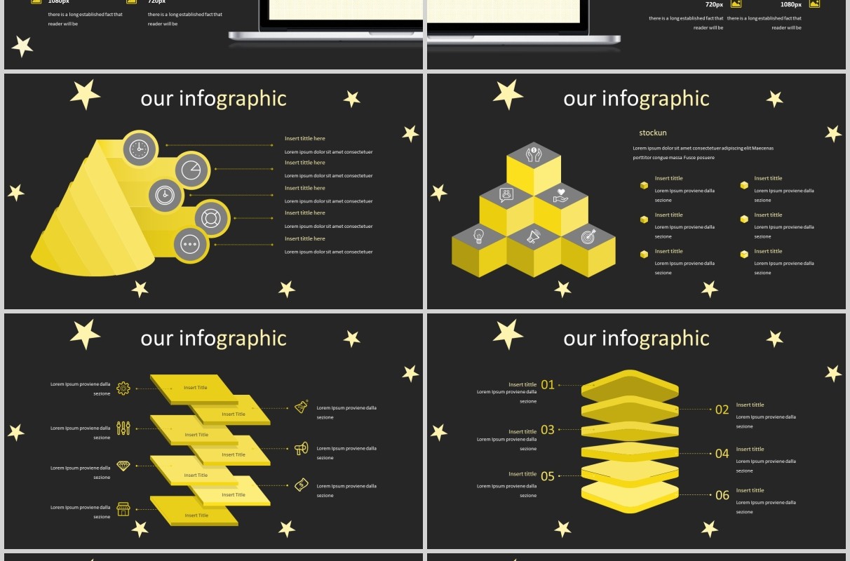 星月深色创意通用PPT模板版式设计Stockun Powerpoint Template