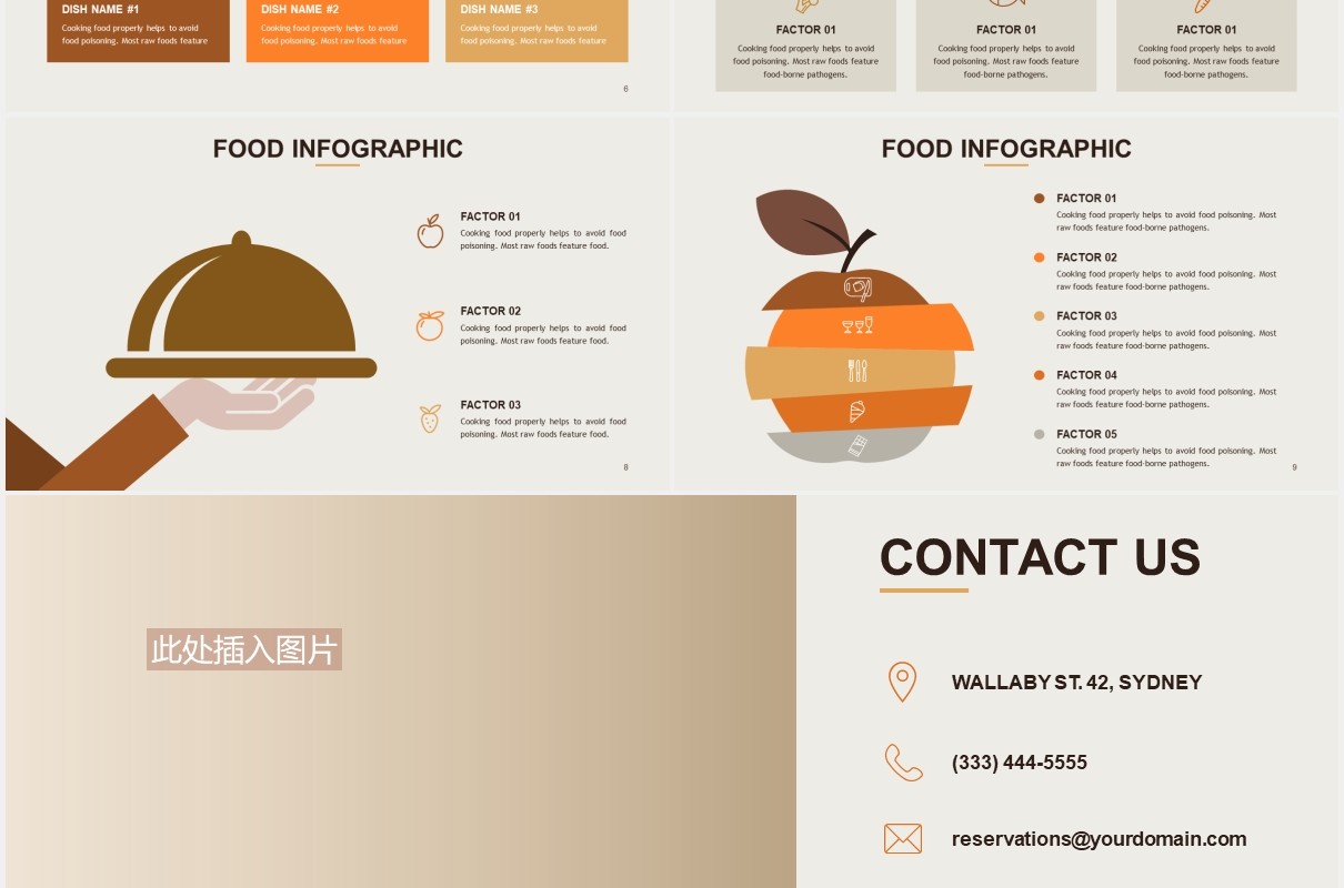 美食餐饮食物宣传展示PPT图片排版模板Food Slides V3 Powerpoint