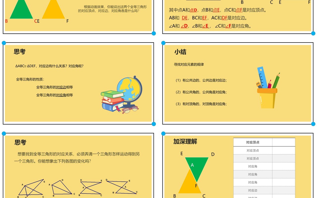部编版八年级数学上册全等三角形课件PPT模板