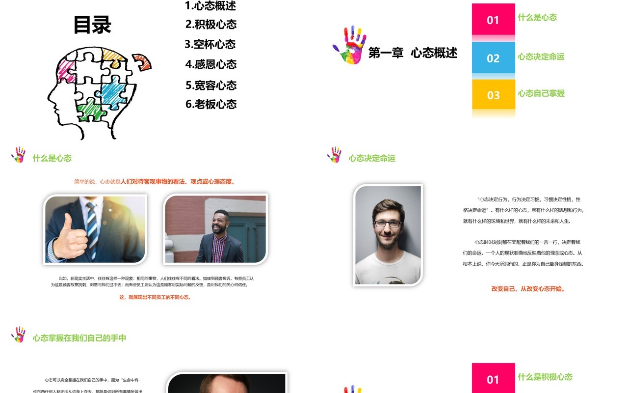 简约塑造五种心态培训课件PPT模板