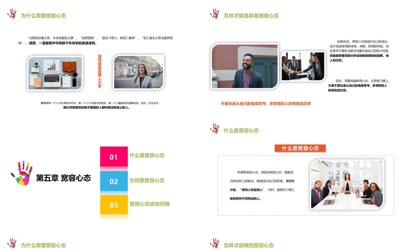 简约塑造五种心态培训课件PPT模板