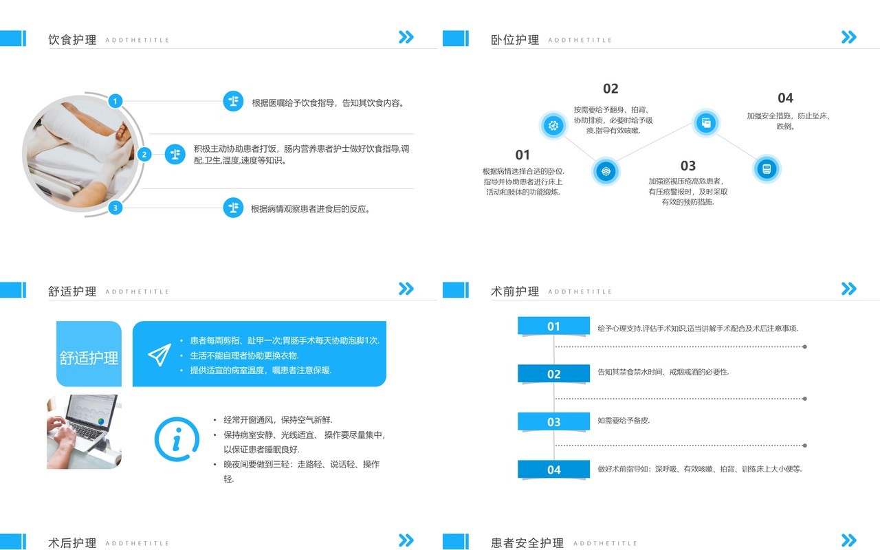 蓝色商务风优质护理服务管理PPT模板