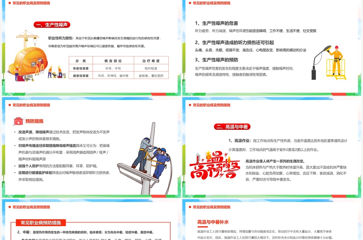 蓝色卡通不可忽视的职业病防治宣传讲座PPT模板