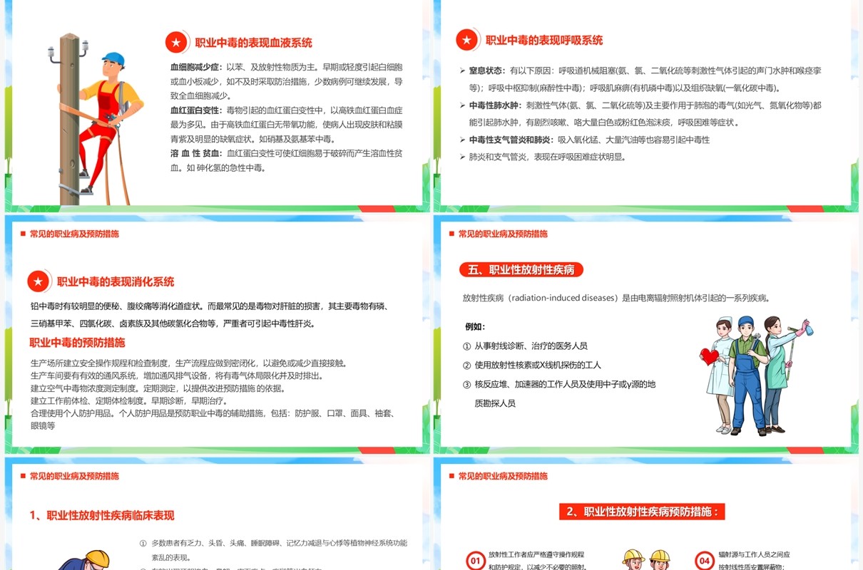 蓝色卡通不可忽视的职业病防治宣传讲座PPT模板