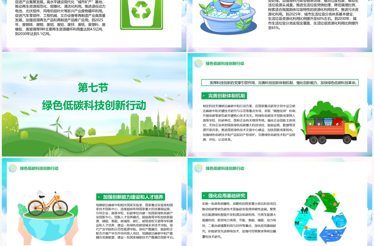 实现2030年前碳达峰中和行动方案PPT模板