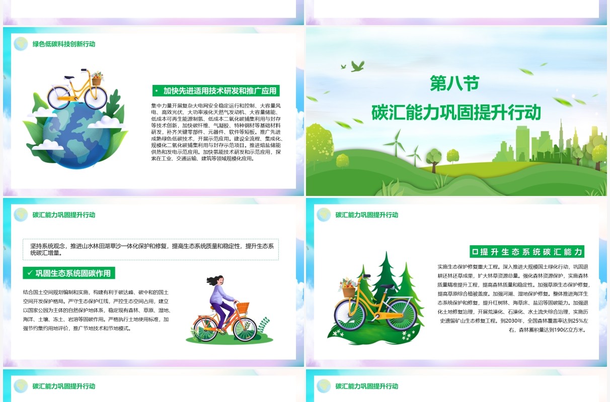 实现2030年前碳达峰中和行动方案PPT模板