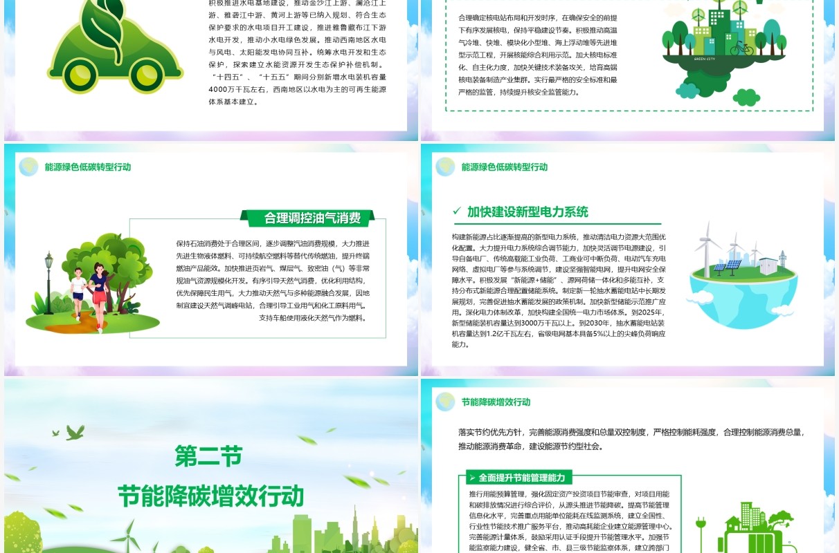 实现2030年前碳达峰中和行动方案PPT模板