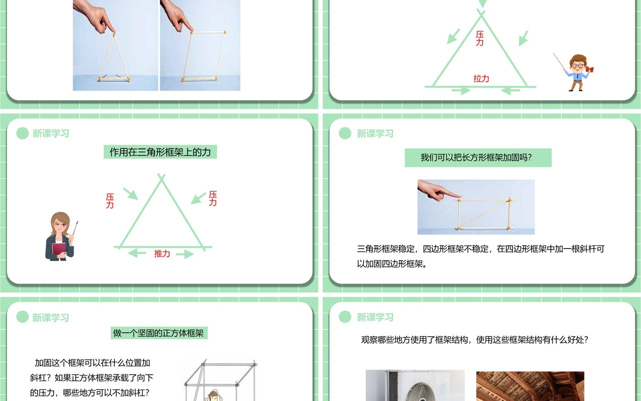 教科版六年级科学上册做框架PPT模板
