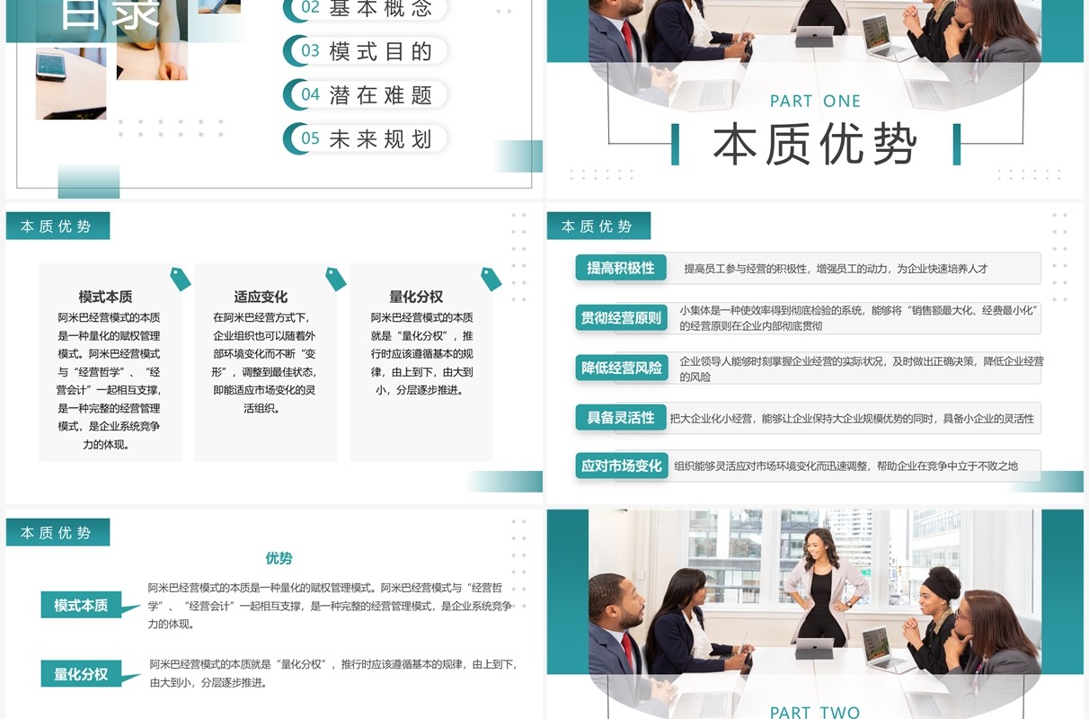 绿色商务风公司管理方案汇报PPT模板