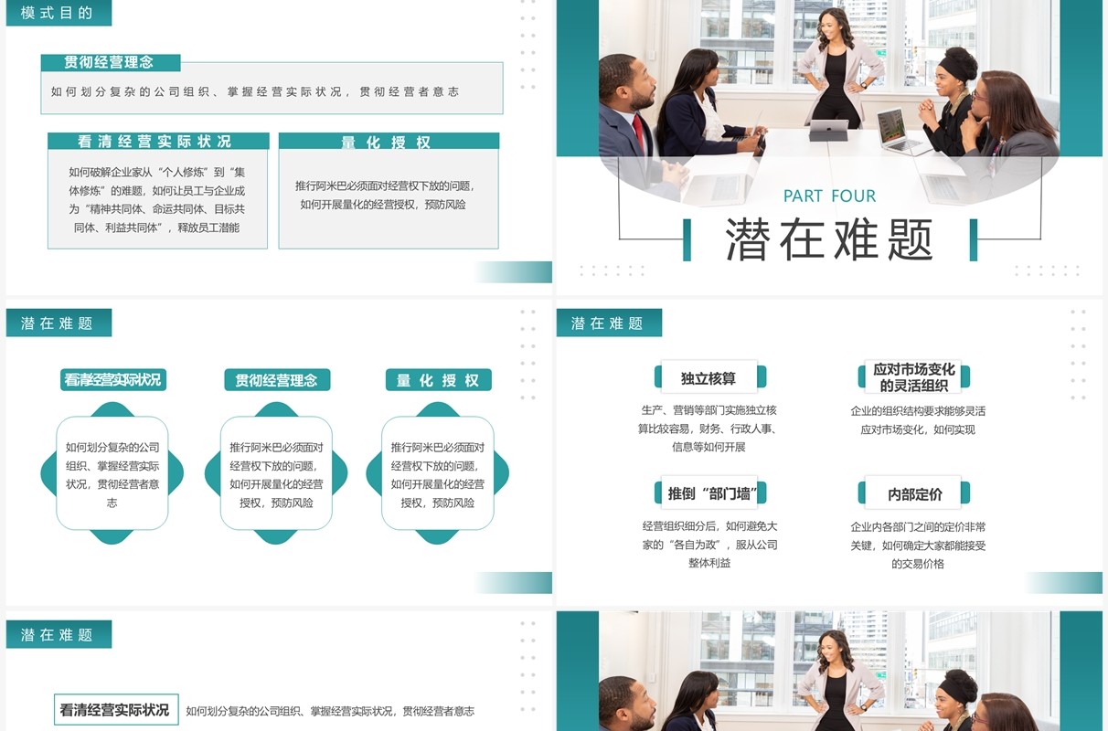 绿色商务风公司管理方案汇报PPT模板