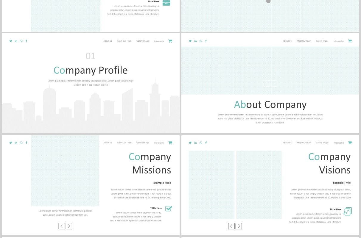 公司简介产品介绍PPT模板版式设计Whiteless - Powerpoint Template